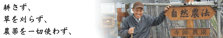 耕さず、草を刈らず、肥料を与えず、農薬を一切使わず、